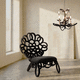 contemporary armchair / velvet / foam / steel