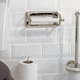 wall-mounted toilet roll holder / chromed metal / ceramic / commercial
