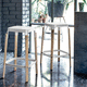 modern bar stool / fabric / steel / beech