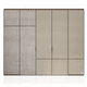 wood veneer closet door / interior / aluminum / swing