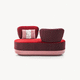 contemporary upholstered bench / fabric / wooden base / steel