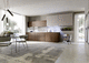 contemporary kitchen / wood veneer / handleless