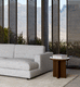 contemporary side table / MDF / marble / MDF base