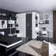 corner wardrobe / wall-mounted / contemporary / wooden