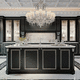 traditional kitchen island / wooden / marble / with handle