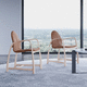 contemporary chair / indoor / fabric / leather