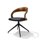 contemporary chair / leather / oak / walnut