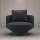 contemporary armchair / fabric / leather / wing