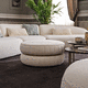 contemporary ottoman / fabric / round / upholstered