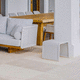 contemporary side table / teak / rope / teak base