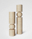 optical glass candle holder / marble / travertine
