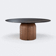 contemporary dining table / walnut / solid wood / steel