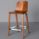 contemporary bar chair / indoor / plywood / metal base