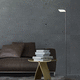 floor-standing lamp / brass / polished aluminum / contemporary