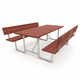 contemporary picnic table / in WPC / galvanised steel base / rectangular