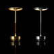 portable lamp / brass / steel / leather