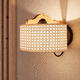 contemporary wall light / indoor / fabric / wooden