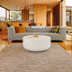 contemporary coffee table / concrete / concrete base / round