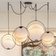 contemporary chandelier / fabric / 4 light / commercial