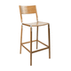 contemporary bar stool / leather / oak / walnut