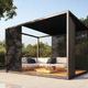 self-supporting pergola / wooden / aluminum / sun shade louvers