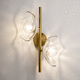 contemporary wall light / indoor / glass / metal