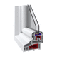 PVC window profile / waterproof / acoustic / thermally-insulated