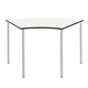 contemporary table / in wood fiber / metal base / curved