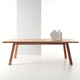 contemporary dining table / wooden / marble / solid wood base