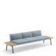 contemporary upholstered bench / fabric / metal base / for public use