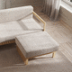 Scandinavian design ottoman / fabric / leather / rectangular