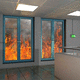 borosilicate glass panel / fire protection / laminated / float