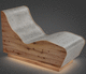 commercial relaxation lounger / oak / microcement / heated