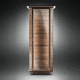contemporary display case / walnut / teak / illuminated