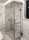 walk-in shower cubicle / glass / swing / rectangular