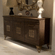 high sideboard / classic / wooden / metal