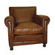 contemporary club chair / leather / fir / handmade