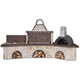 wood-burning barbecue / fixed / clay / metal