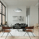 pendant lamp / metal / fabric / contemporary