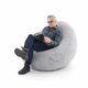 contemporary bean bag / wool / handmade / with footrest