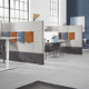 partition wall acoustic panel / free-standing / aluminum / polyester