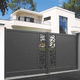 swing gate / lacquered aluminum / louvered / perforated sheet metal