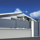louvered fence / residential / aluminum / solid