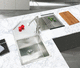 double kitchen sink / with drainboard / metal / integrated