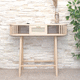 contemporary sideboard table / pine / spruce / wooden base