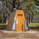 dry toilet cabin / linoleum / chestnut / steel