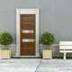 entry door / aluminium / steel / pine