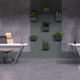clay planter / rectangular / vertical / on casters