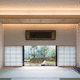 bamboo suspended ceiling / strip / decorative / beige