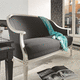 Directoire style sofa / fabric / leather / with armrests